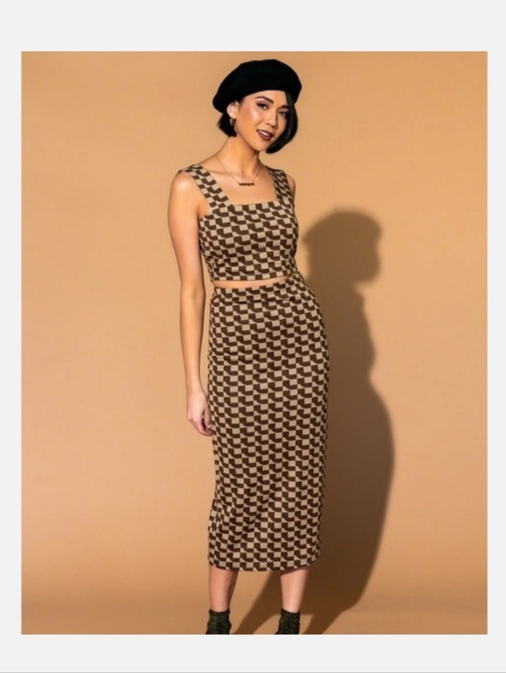 DRESSED IN LALA MOCHA GEOMETRIC SKIRT